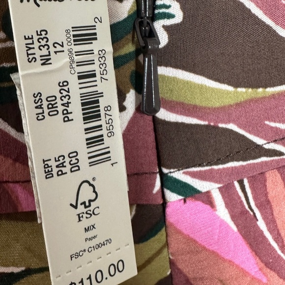 NWT Madewell Crinkled Crepe Maxi Bruah Stroke Monstera Skirt Pockets! 12 - Picture 3 of 11
